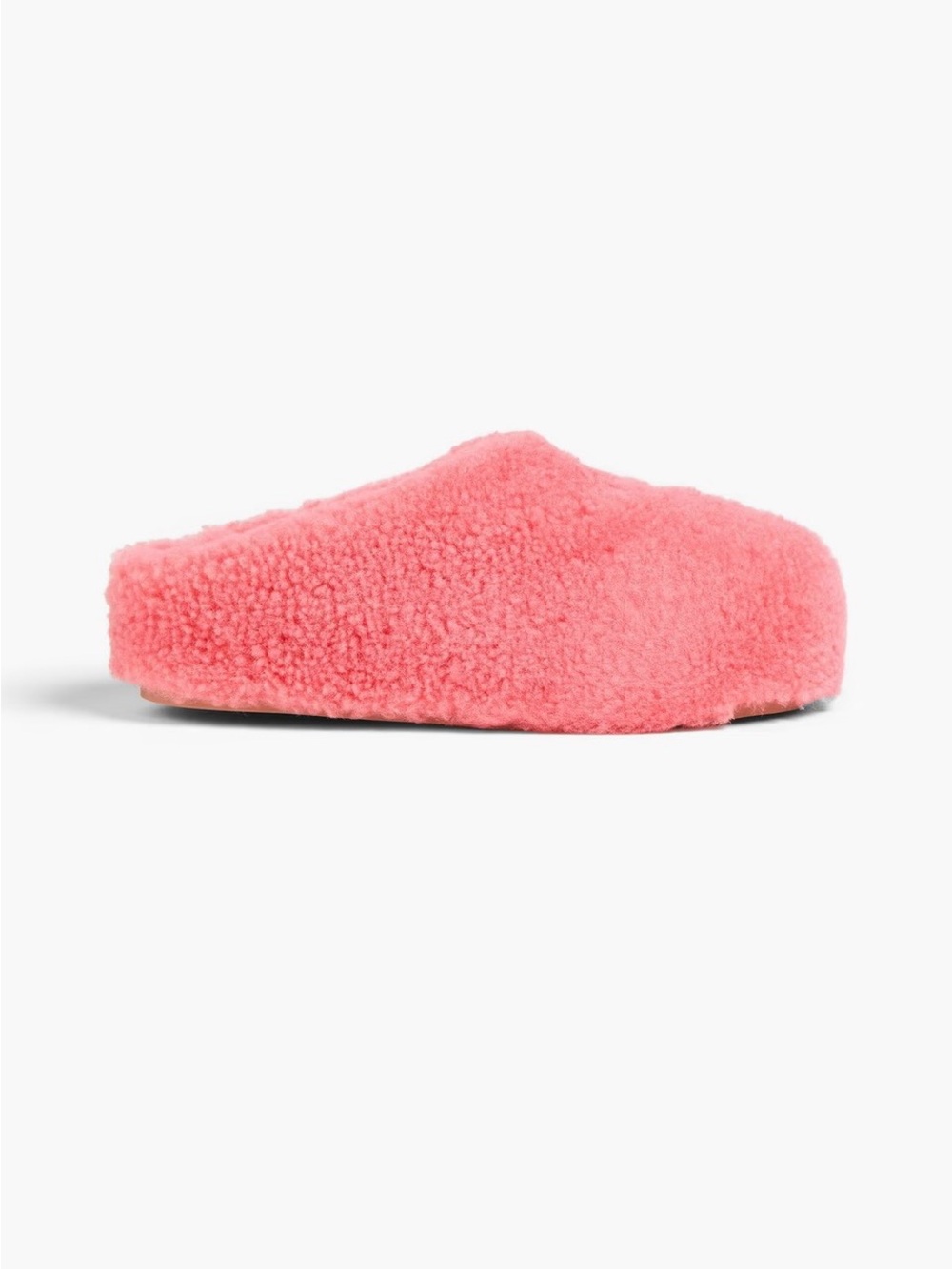 Amina Muaddi Giuly Shearling Slippers Pink Size 11/ EU 42 Made In Italy